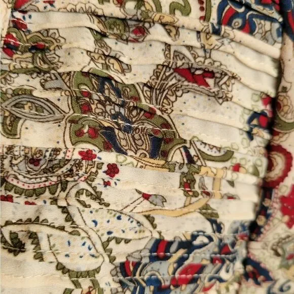 EC DANIEL RAINN PAISLEY CAP SLEEVE BLOUSE SZ. M - Picture 3 of 5